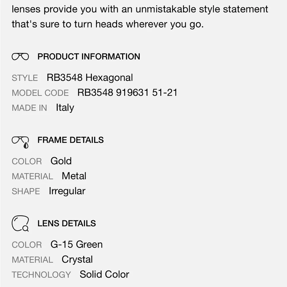 Ray-Ban Gold Sunglasses with Dark Green Lenses - Picture 3 of 7